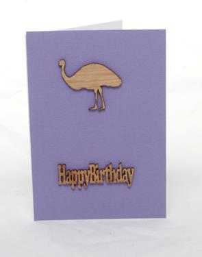 Card with Emu Wood Embelishment