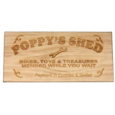 Poppy's Shed Wooden Sign