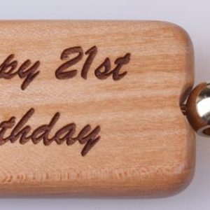Personalized wooden key ring