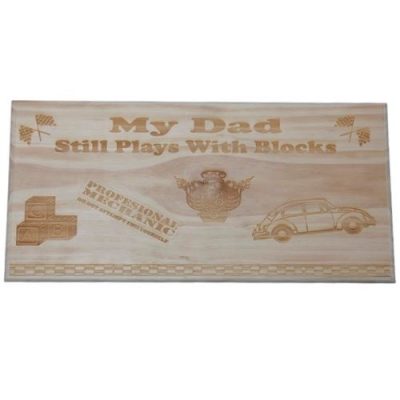 Wooden sign - My Day plays with blocks