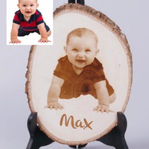 Laser Engraved Photo Etched on Basswood Plaque