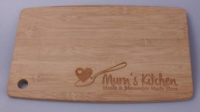 Bamboo Cheese Board with Mum's Kitchen Engraved