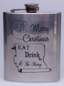 Stainless Steel Hip Flask - Merry Christmas