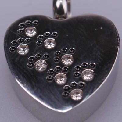 Stainless Steel Paw Print Memorial Pendant
