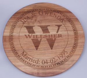 Wooden Cheese Board - Personalised for Wedding