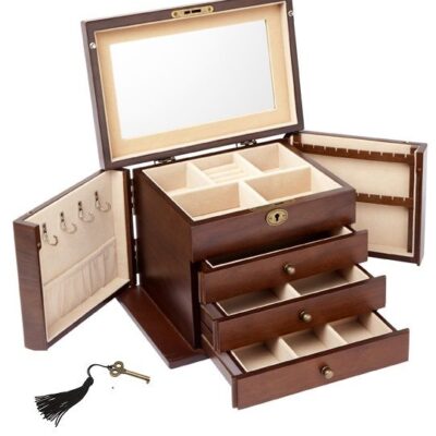 Jewell Box Matt Walnut Veneer 4 Drawer