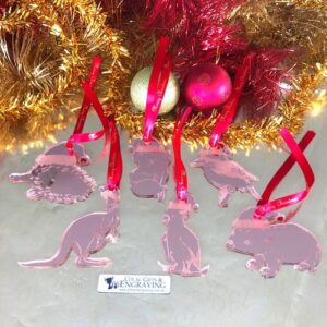 Rose Gold Set of 6 Acrylic Christmas animals