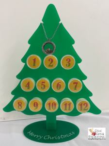Green Acrylic locket & charms Advent Calendar